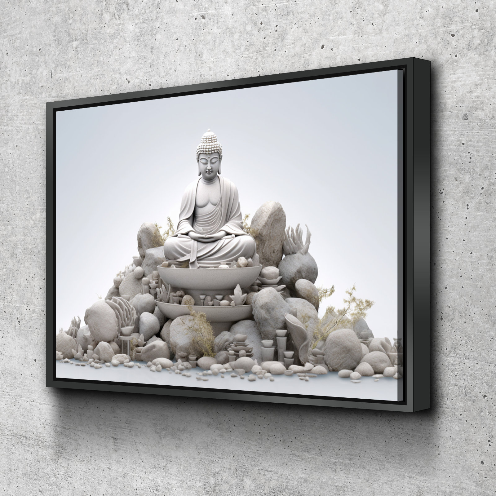 Ebern Designs Buddha Monk Zen Stones Bathroom Wall Art | Bathroom Wall ...